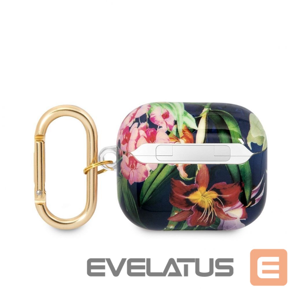 Maciņš austiņām Guess Apple Airpods 3 TPU Flower Print Case Blue