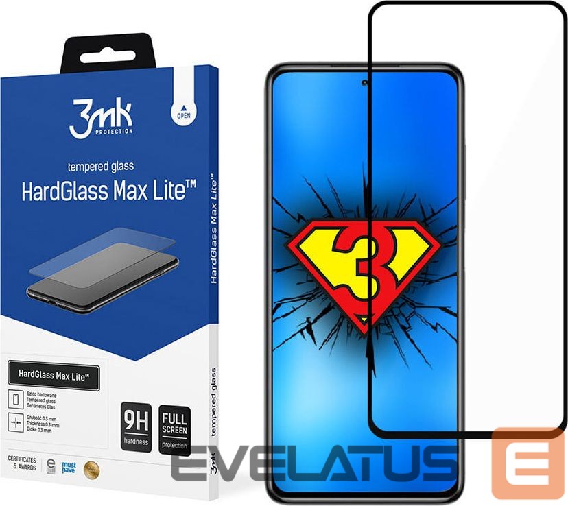 Aizsargstikls 3MK Xiaomi POCO X3 GT Black - HardGlass Max Lite