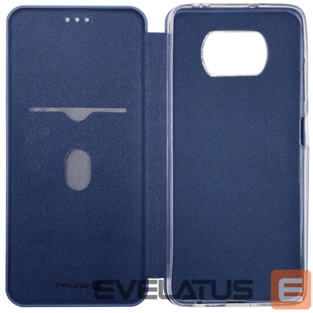 Atveramie maciņi Evelatus Xiaomi Poco X3/X3 NFC/X3 Pro Book Case Dark Blue