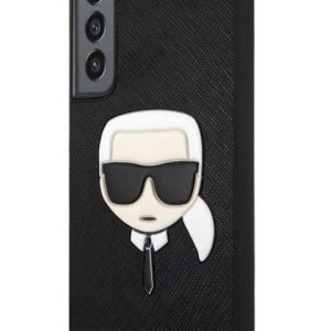 Aizmugurējais vāciņš Karl Lagerfeld Samsung Galaxy S22+ PU Saffiano Karl Head Case Black