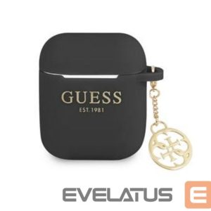 Maciņš austiņām Guess Apple 4G Charms Silicone Case for Airpods 1/2 Black