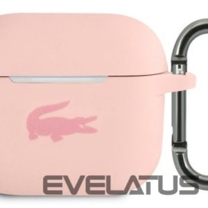 Maciņš austiņām Lacoste Apple Airpods 3 Liquid Silicone Glossy Printing Logo Case Pink