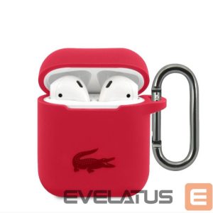Maciņš austiņām Lacoste Apple Airpods 1/2 Liquid Silicone Glossy Printing Logo Case Red