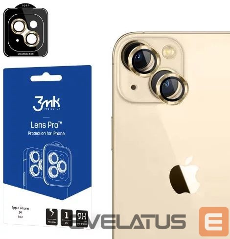 Aizsargstikls 3MK Apple iPhone 14 - Lens Protection Pro Gold