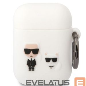 Maciņš austiņām Karl Lagerfeld - Airpods 1/2 Choupette Silicone Case White
