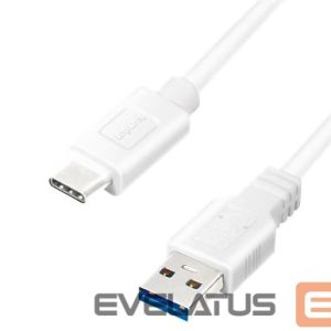 Kabelis Logilink  USB 3.2 Gen 1x1 Cable CU0174 1 m, White, USB-A Male, USB-C Male