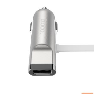 Auto lādētāji Hoco Universal UCL01 Multifunction apple+micro usb Silver