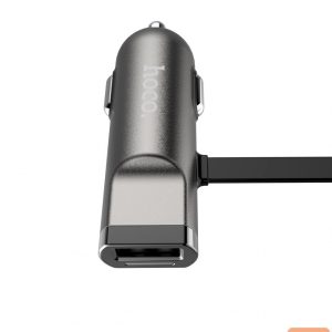 Auto lādētāji Hoco Universal UCL01 Multifunction apple+micro usb Gray