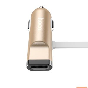 Auto lādētāji Hoco Universal UCL01 Multifunction apple+micro usb Gold