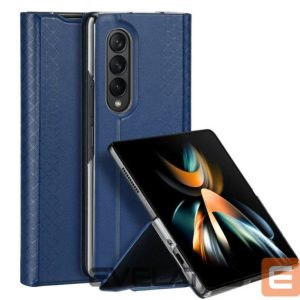 Aizmugurējais vāciņš Dux Ducis Samsung Galaxy Z Fold4 Bril case with a flip wallet stand Dark Blue