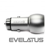 Auto lādētāji Evelatus Universal Car Charger ECC01 2USB port 3.1A with stainless steel escape tool Silver