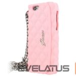 Aizmugurējais vāciņš Apple  Quilted Clutch Silicon Case for Iphone 6 Pink