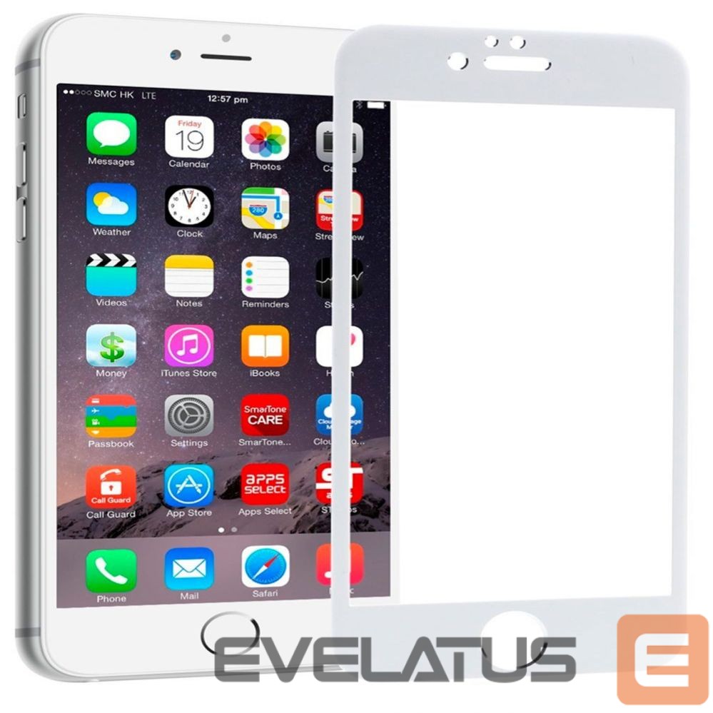 Aizsargstikls Evelatus Apple iPhone 6/6s 2.5D Full Cover Japan Glue Glass Anti-Static White