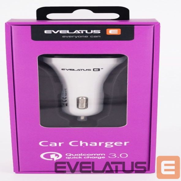 Auto lādētāji Evelatus - Evelatus Quick Car Charger QCC02 White