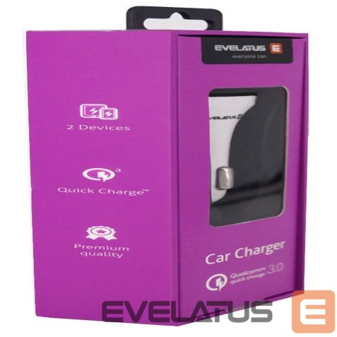 Auto lādētāji Evelatus - Evelatus Quick Car Charger QCC02 White