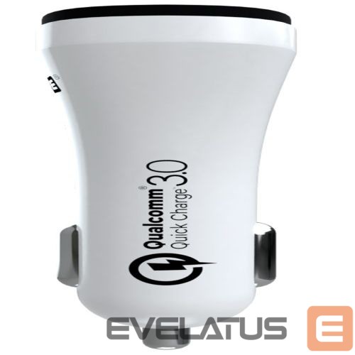 Auto lādētāji Evelatus - Evelatus Quick Car Charger QCC02 White