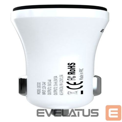 Auto lādētāji Evelatus - Evelatus Quick Car Charger QCC02 White