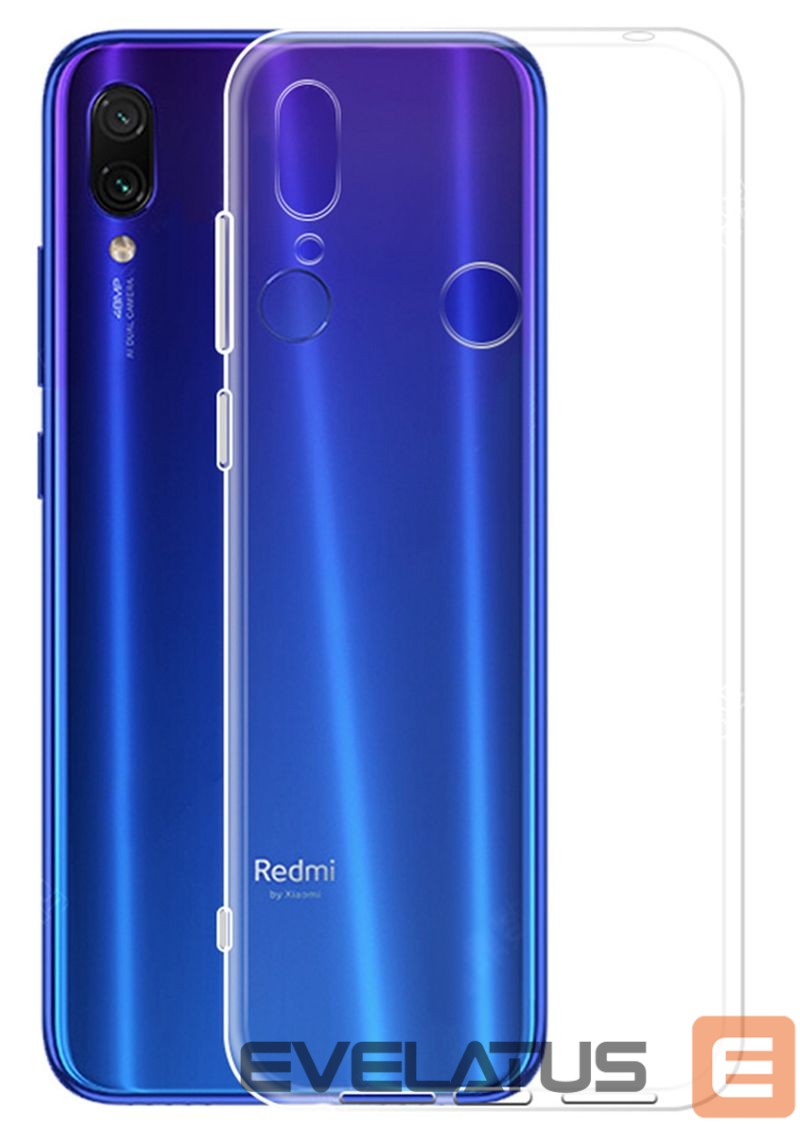 Aizmugurējais vāciņš Evelatus Xiaomi Redmi Note 7 Clear Silicone Case 1.5mm TPU Transparent