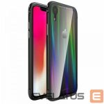 Aizmugurējais vāciņš Luphie Apple iPhone XR Aurora Condom Aluminium Frame + TPU Case Black Clear