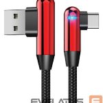 Kabelis Evelatus - Type-C Data Cable TPC05 L-Shape Red