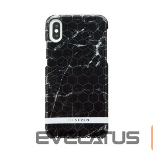Aizmugurējais vāciņš SoSeven Apple iPhone X/XS Milan Case Hexagonal Marble Black
