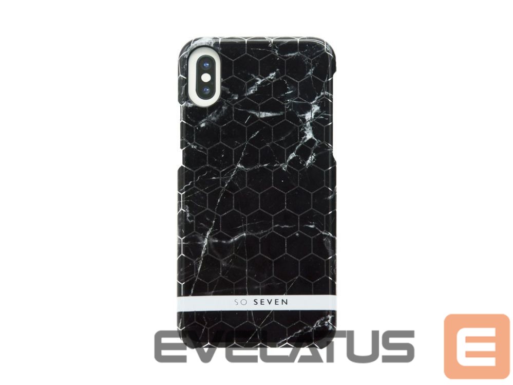 Aizmugurējais vāciņš SoSeven Apple iPhone X/XS Milan Case Hexagonal Marble Black