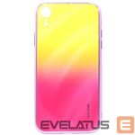 Aizmugurējais vāciņš Evelatus Apple iPhone XR Water Ripple Gradient Color Anti-Explosion Tempered Glass Case Gradient Yellow-Pink