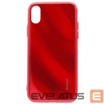 Aizmugurējais vāciņš Evelatus Apple iPhone X/XS Water Ripple Full Color Electroplating Tempered Glass Case Red