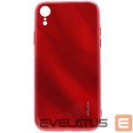 Aizmugurējais vāciņš Evelatus Apple iPhone XR Water Ripple Full Color Electroplating Tempered Glass Case Red
