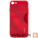 Aizmugurējais vāciņš Evelatus Apple iPhone 7/8/SE2020/SE2022 Water Ripple Full Color Electroplating Tempered Glass Case Red
