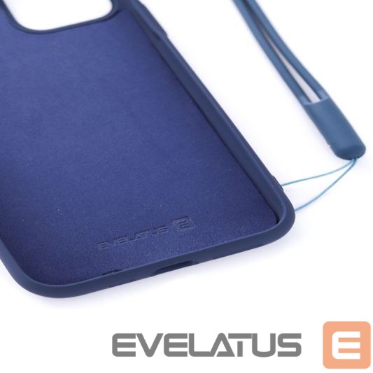 Aizmugurējais vāciņš Evelatus Apple iPhone 11 Pro Soft Touch Silicone Case with Strap Dark Blue
