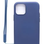 Aizmugurējais vāciņš Evelatus Apple iPhone 11 Pro Soft Touch Silicone Case with Strap Dark Blue