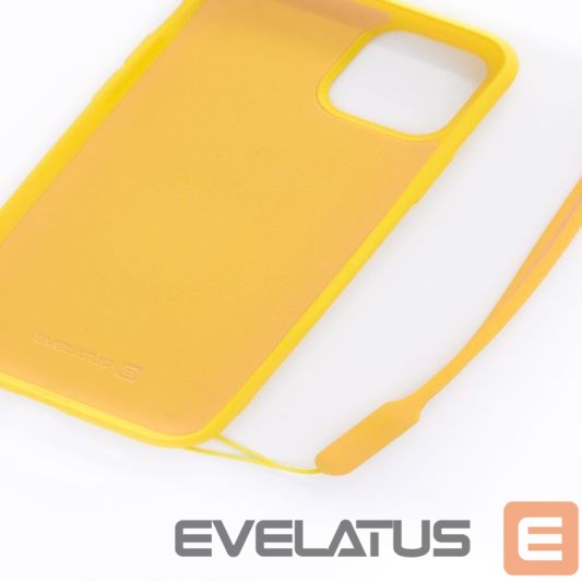 Aizmugurējais vāciņš Evelatus Apple iPhone 11 Pro Soft Touch Silicone Case with Strap Yellow
