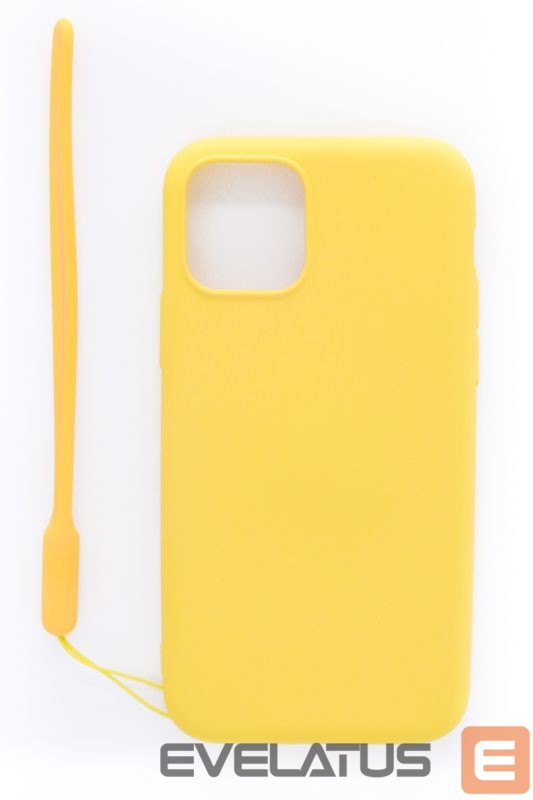 Aizmugurējais vāciņš Evelatus Apple iPhone 11 Pro Soft Touch Silicone Case with Strap Yellow