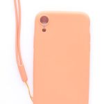 Aizmugurējais vāciņš Evelatus Apple iPhone XR Soft Touch Silicone Case with Strap Pink