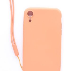 Aizmugurējais vāciņš Evelatus Apple iPhone XR Soft Touch Silicone Case with Strap Pink