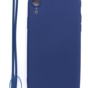 Aizmugurējais vāciņš Evelatus Apple iPhone XR Soft Touch Silicone Case with Strap Dark Blue