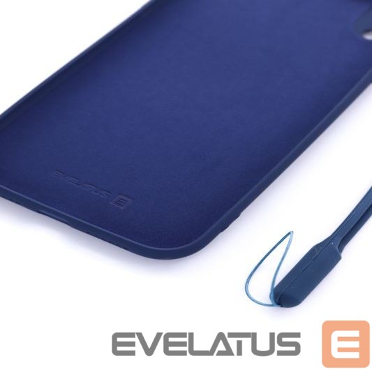 Aizmugurējais vāciņš Evelatus Apple iPhone XR Soft Touch Silicone Case with Strap Dark Blue