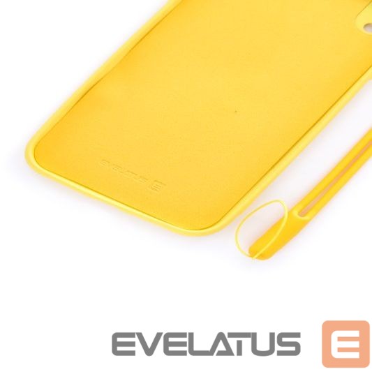 Aizmugurējais vāciņš Evelatus Apple iPhone XR Soft Touch Silicone Case with Strap Yellow
