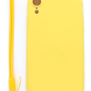 Aizmugurējais vāciņš Evelatus Apple iPhone XR Soft Touch Silicone Case with Strap Yellow