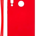 Aizmugurējais vāciņš Evelatus Huawei P30 Lite Soft Touch Silicone Case with Strap Red