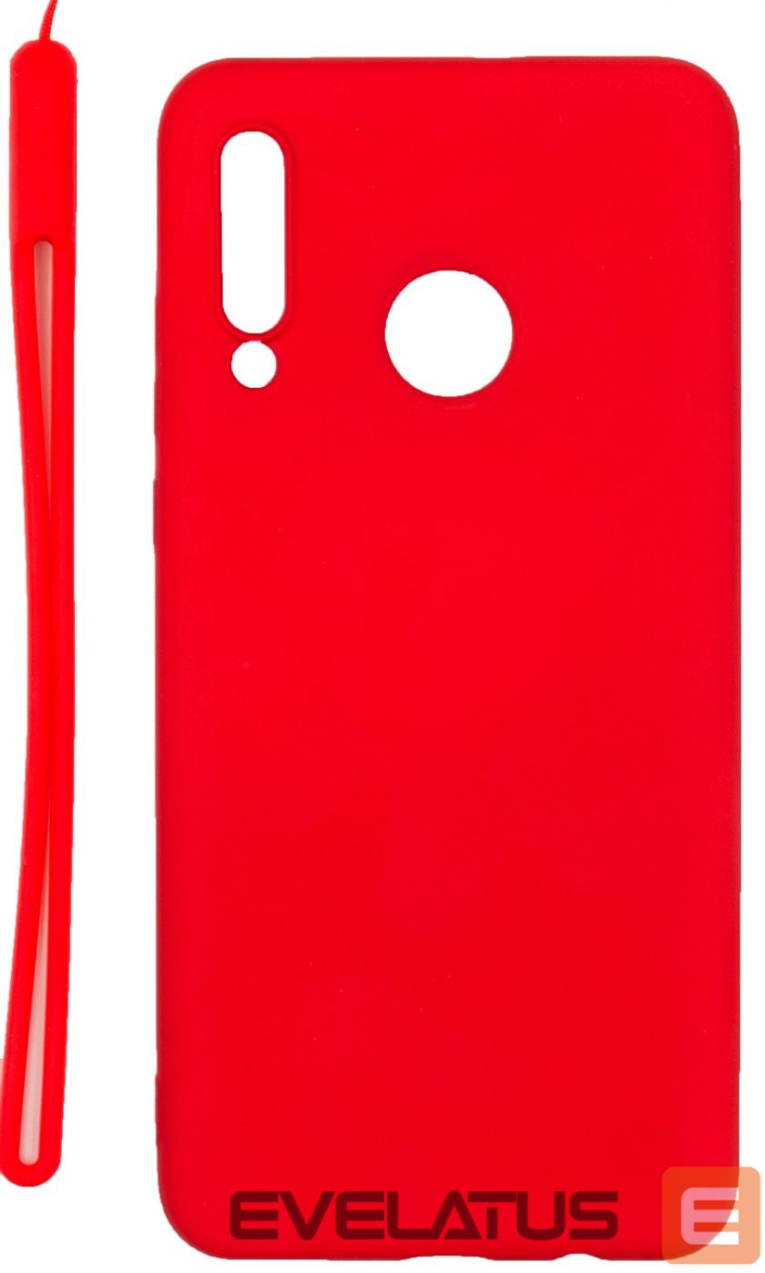 Aizmugurējais vāciņš Evelatus Huawei P30 Lite Soft Touch Silicone Case with Strap Red