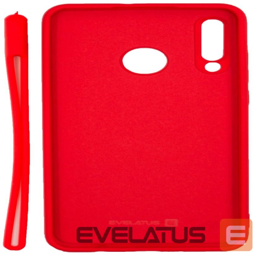 Aizmugurējais vāciņš Evelatus Huawei P30 Lite Soft Touch Silicone Case with Strap Red