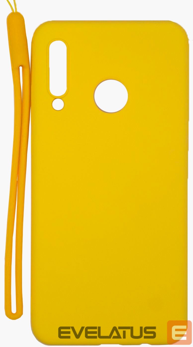 Aizmugurējais vāciņš Evelatus Huawei P30 Lite Soft Touch Silicone Case with Strap Yellow