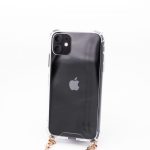 Aizmugurējais vāciņš Evelatus Apple iPhone 11 Pro Silicone Transparent with Necklace TPU Strap Gold