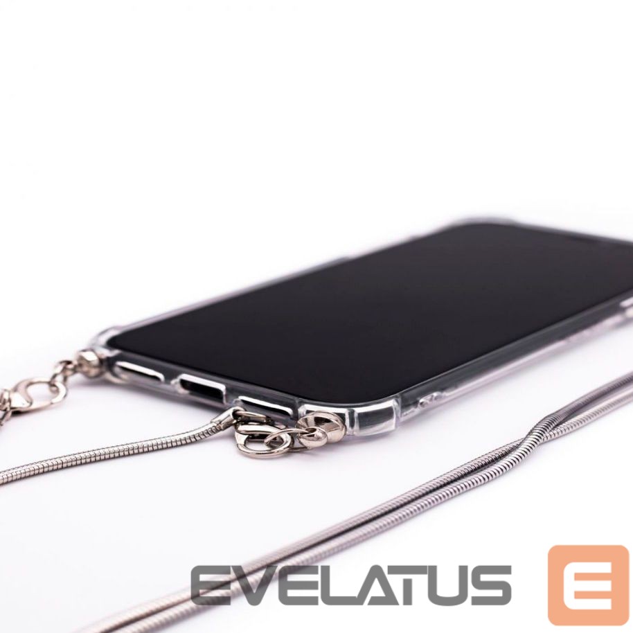 Aizmugurējais vāciņš Evelatus Xiaomi Xiaomi Redmi Note 8 / Redmi Note 8 2021 Silicone Transparent with Necklace TPU Strap Space Gray