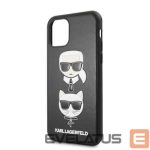 Aizmugurējais vāciņš Karl Lagerfeld Apple iPhone 11 Pro Karl Lagerfeld and Choupette Cover Black