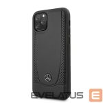Aizmugurējais vāciņš Mercedes-Benz Apple iPhone 11 Pro Leather Hardcase Perforation Black