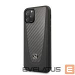 Aizmugurējais vāciņš Mercedes-Benz Apple iPhone 11 Pro Hard Case Leather Carbon Fiber Black