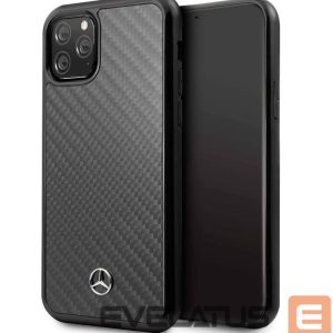 Aizmugurējais vāciņš Mercedes-Benz Apple iPhone 11 Pro Max Hard Case Leather Carbon Fiber Black